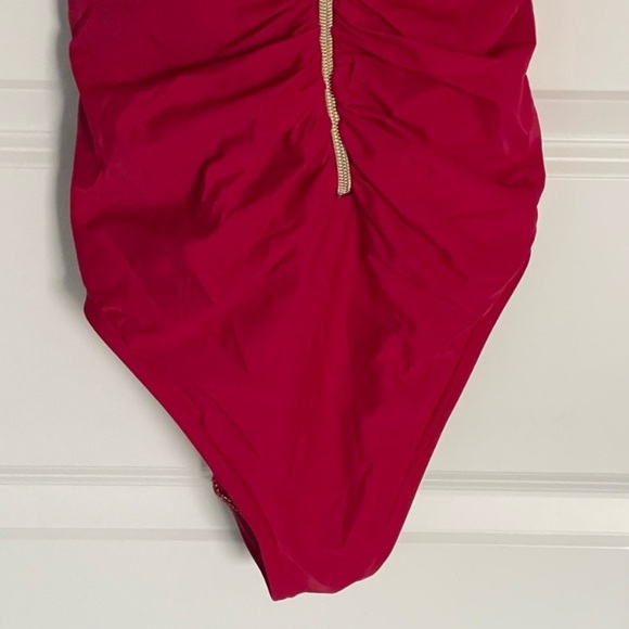 New! MiracleSuit Red Razzle Dazzle Zipt One Piece zipper Swimsuit 3166 - Picture 5 of 11